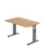 Schreibtisch O-Serie, manuell h&ouml;henverstellbar, 65-85cm (H), 120x80cm (BxT), rechteckig, asteiche / graphit