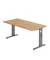 Schreibtisch O-Serie, manuell höhenverstellbar, 65-85cm (H), 160x80cm (BxT), rechteckig, asteiche / graphit