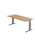 Schreibtisch O-Serie, manuell höhenverstellbar, 65-85cm (H), 180x80cm (BxT), rechteckig, asteiche / graphit