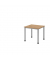 Schreibtisch H-Serie, manuell h&ouml;henverstellbar, 68-76cm (H), 80x80cm (BxT), quadratisch, asteiche / silber