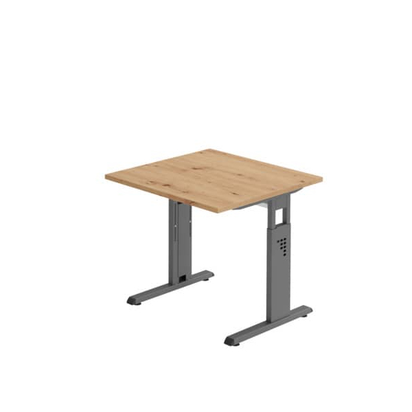 4032062192443 - Schreibtisch VOS08 R G manuell höhenverstellbar 65-85cm (H) 80x80cm (BxT) quadratisch asteiche graphit 4032062192443 Hamm 4032062192443 - Schreibtisch VOS08 R G manuell höhenverstellbar 65-85cm (H) 80x80cm (BxT) quadratisch asteiche graphit 4032062192443 Hamm