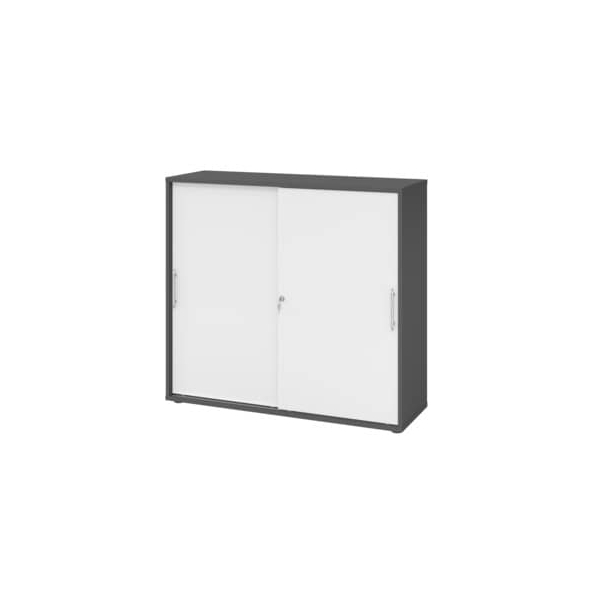 4032062304877 - Schiebetürenschrank V1752 V1753 V1753S G W RE abschließbar 3 OH graphit weiß 120x110x40cm (BxHxT) 4032062304877 Hammerbacher