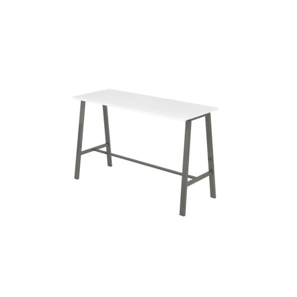4032062312155 - HAMMERBACHER Stehtisch Meeting Point VMPA17 weiß rechteckig 4-Fuß-Gestell grau 1750 x 680 x 1042 cm