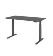 Schreibtisch Basic, elektrisch höhenverstellbar, 64-129cm (H), 160x80cm (BxT), rechteckig, graphit / graphit