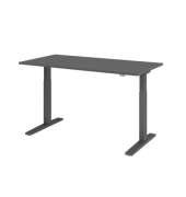 Schreibtisch, elektrisch höhenverstellbar, 70-120cm (H), 160x80cm (BxT), rechteckig, graphit / graphit