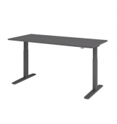 Schreibtisch XMKA, elektrisch h&ouml;henverstellbar, 70-120cm (H), 180x80cm (BxT), rechteckig, graphit / graphit