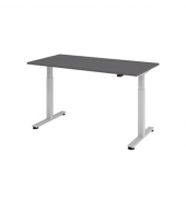 Schreibtisch, elektrisch höhenverstellbar, 73-119cm (H), 160x80cm (BxT), rechteckig, graphit / silber