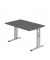Schreibtisch O-Serie, manuell höhenverstellbar, 65-85cm (H), 120x80cm (BxT), rechteckig, graphit / silber