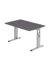 Schreibtisch O-Serie, manuell höhenverstellbar, 65-85cm (H), 120x80cm (BxT), rechteckig, graphit / silber