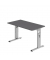 Schreibtisch O-Serie mini, manuell h&ouml;henverstellbar, 65-85cm (H), 120x67cm (BxT), rechteckig, graphit / silber