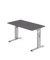 Schreibtisch O-Serie mini, manuell h&ouml;henverstellbar, 65-85cm (H), 120x67cm (BxT), rechteckig, graphit / silber