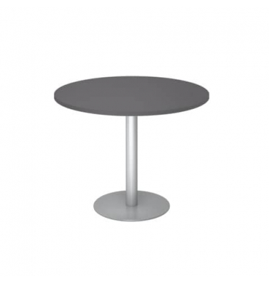 Besprechungstisch, 74,5cm (H), 100x100cm (BxT), rund, graphit / silber