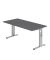Schreibtisch O-Serie, manuell h&ouml;henverstellbar, 65-85cm (H), 160x80cm (BxT), rechteckig, graphit / silber