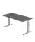 Schreibtisch O-Serie, manuell höhenverstellbar, 65-85cm (H), 160x80cm (BxT), rechteckig, graphit / silber