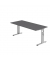 Schreibtisch O-Serie, manuell h&ouml;henverstellbar, 65-85cm (H), 180x80cm (BxT), rechteckig, graphit / silber