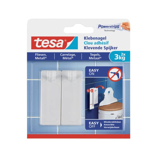 tesa Powerstrips Klebenägel für max. 3,0 kg, 2,4 x 6,4 cm, 2 St.