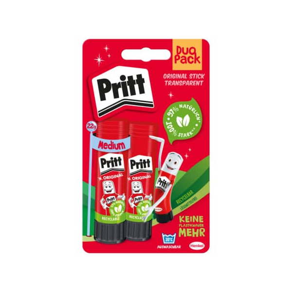6 Stück Pritt Klebestift 9H PK6DB Original Duopack, 2x 22g, Multipack 4057278005318 Pritt 40 Gramm