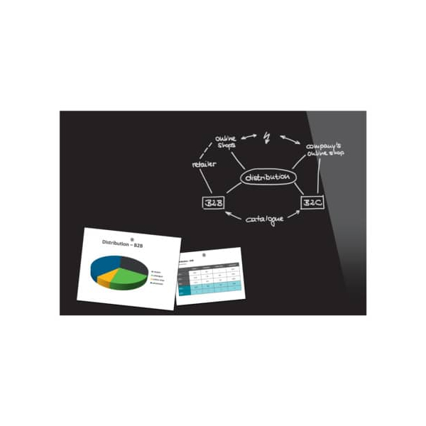 4057521000381 - Be!Board Glas Magnettafel 90x60 cm Magnetboard B1301 Tafel Memoboard Whiteboard