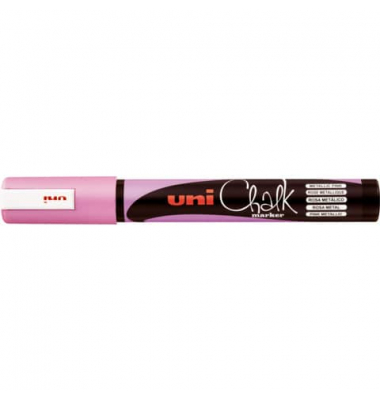 Kreidemarker Uni Chalk PWE-5M, 186219, metallic pink, 1,8-2,5mm Rundspitze