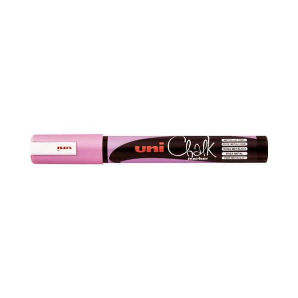 6 Stück uni-ball Kreidemarker Uni Chalk metallic pink 4902778256435 uni-ball