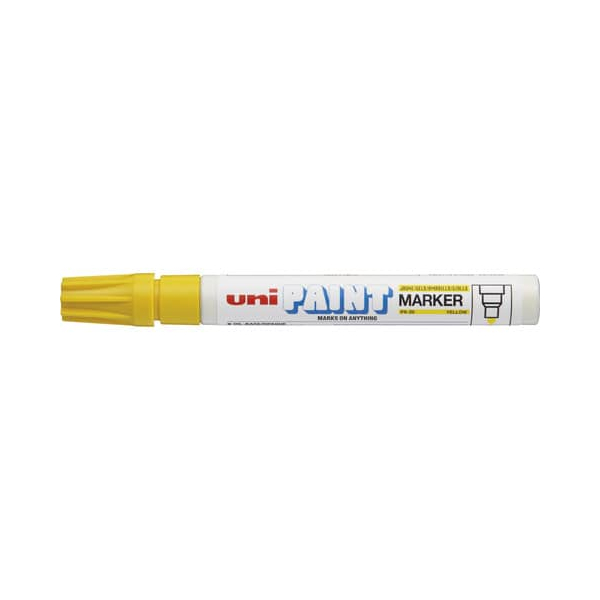 12 Stück uni-ball Lackmarker 182007, Stift, gelb, 2-3mm Rundspitze 4902778912263 uni-ball