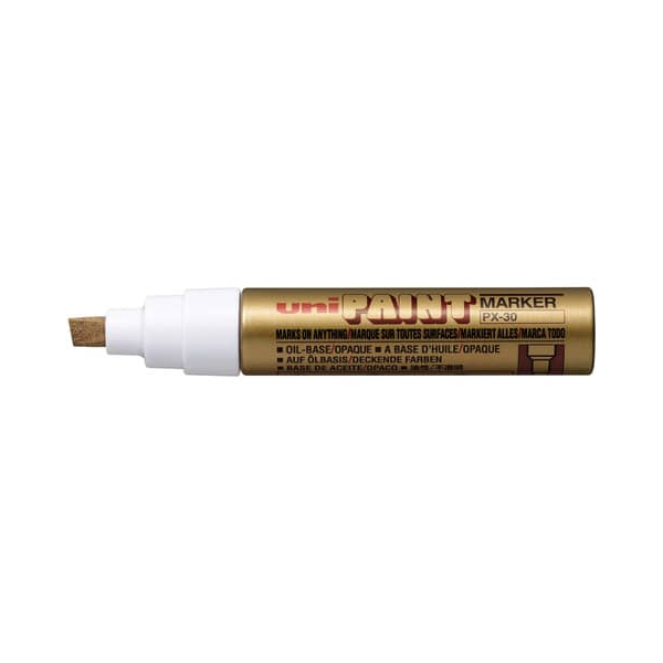 6 Stück uni-ball Lackmarker PX-30, 182210, Stift, gold, 4-8,5mm Keilspitze 4902778917404 uni-ball