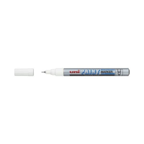 12 Stück uni-ball Lackmarker PX203, 182311, Stift, silber, 0,8mm Rundspitze 4902778918241 uni-ball
