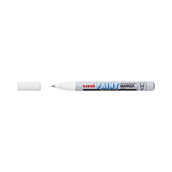 12 Stück uni-ball Lackmarker PX203, 182301, Stift, weiß, 0,8mm Rundspitze 4902778918258 uni-ball