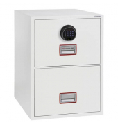 H&auml;ngeregistraturschrank FS2252F Vertikal Fire File, wei&szlig;, 2 Schubladen, 1-bahnig