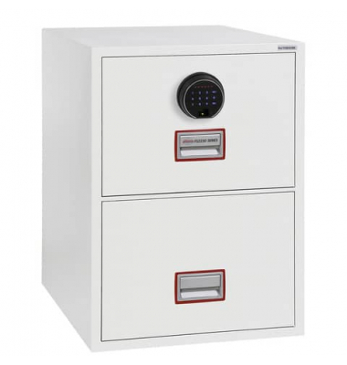 H&auml;ngeregistraturschrank FS2252F Vertikal Fire File, wei&szlig;, 2 Schubladen, 1-bahnig