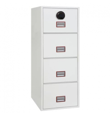 H&auml;ngeregistraturschrank FS2254F Vertikal Fire File, wei&szlig;, 4 Schubladen, 1-bahnig