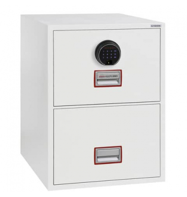 H&auml;ngeregistraturschrank FS2272F Vertikal Fire File, wei&szlig;, 2 Schubladen, 1-bahnig