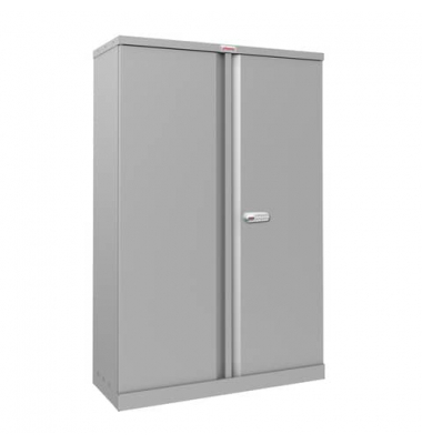 Flügeltürenschrank 3 Fachböden grau