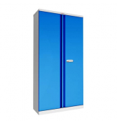 Flügeltürenschrank 4 Fachböden graublau