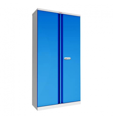 Stahlschrank SCL SCL1891GBE, abschlie&szlig;bar, 5 OH, grau/blau, 91,5x183x37cm (BxHxT)