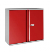 Stahlschrank SCL SCL0891GRE, abschlie&szlig;bar, 2 OH, grau/rot, 91,5x83x37cm (BxHxT)