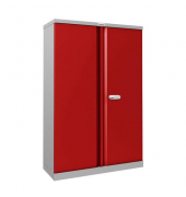 Flügeltürenschrank 3 Fachböden graurot