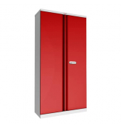 Stahlschrank SCL SCL1891GRE, abschlie&szlig;bar, 5 OH, grau/rot, 91,5x183x37cm (BxHxT)