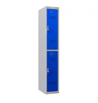 Garderobenschrank  2 Fächer grau  blau