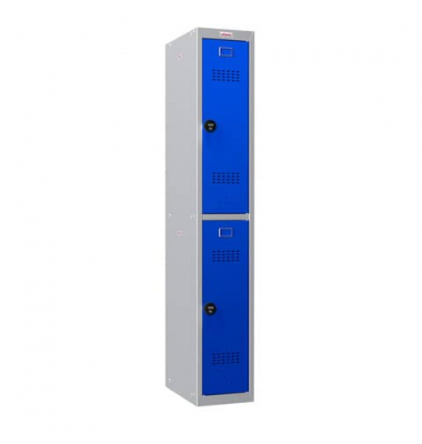 Garderobenschrank  2 Fächer grau  blau