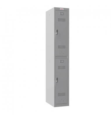 Garderobenschrank  2 Fächer graugrau