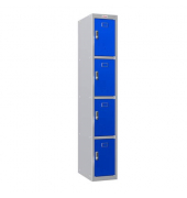 Garderobenschrank  4 Fächer graublau