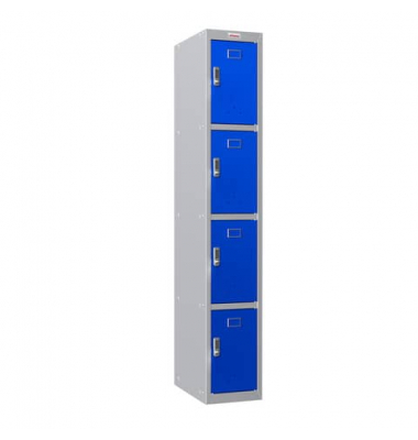 Garderobenschrank  4 Fächer graublau