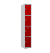 Garderobenschrank  4 Fächer graurot