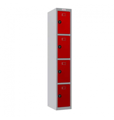 Garderobenschrank  4 Fächer graurot