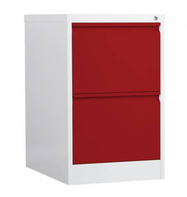 H&auml;ngeregistraturschrank FC1002GRK FC, grau/rot, 2 Schubladen, 1-bahnig