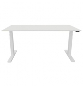 Schreibtisch, elektrisch höhenverstellbar, 65-130cm (H), 160x80cm (BxT), rechteckig, weiß / weiß