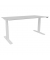 Schreibtisch, elektrisch höhenverstellbar, 65-130cm (H), 160x80cm (BxT), rechteckig, grau / weiß