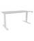 Schreibtisch, elektrisch höhenverstellbar, 65-130cm (H), 160x80cm (BxT), rechteckig, grau / weiß