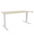Schreibtisch, elektrisch h&ouml;henverstellbar, 65-130cm (H), 160x80cm (BxT), rechteckig, eiche / wei&szlig;